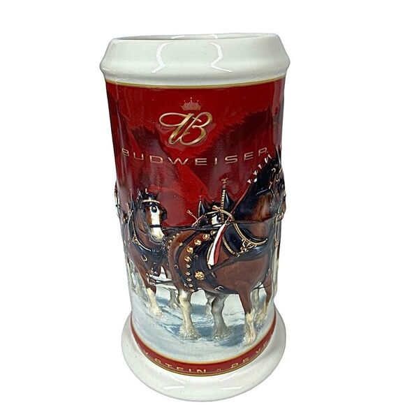 Budweiser 25th Anniversary Holiday Stein Vintage 2004 Limited Edition - Picture 2 of 9